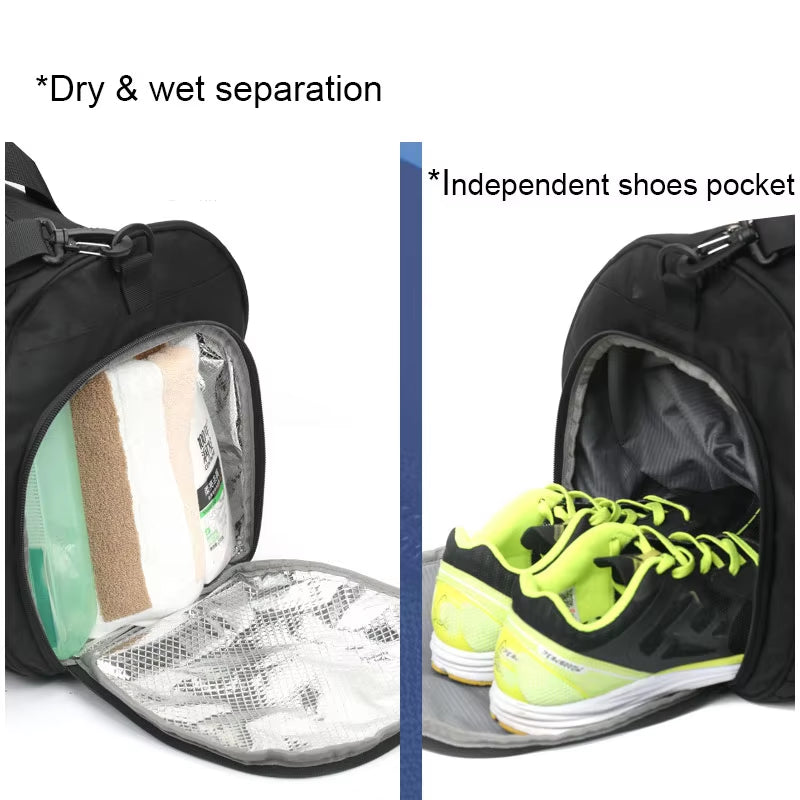 Premium Multifunctional Gym Bag for Fitness, Travel, and Swimming - Large Capacity Wet/Dry Design with Shoe Compartment