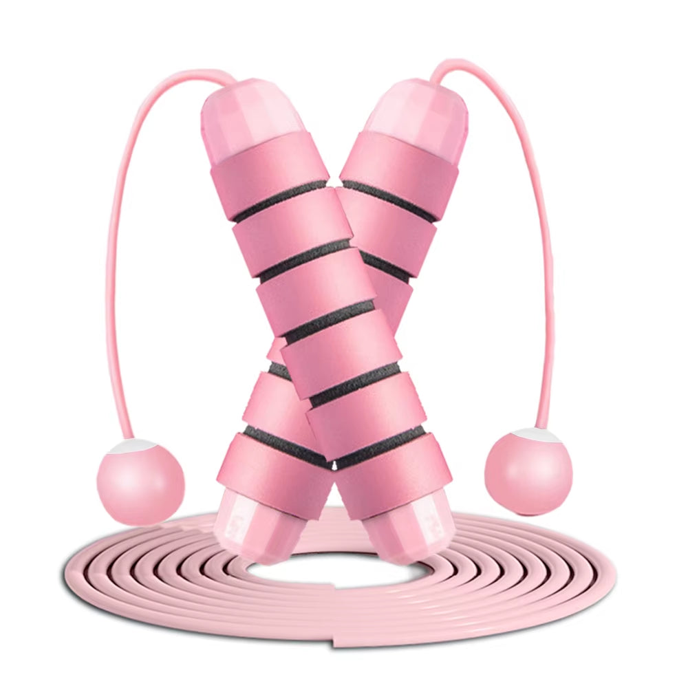 Adjustable Tangle-Free Speed Jump Rope with Ball Bearings and Foam Handles for Home Fitness and Body Slimming Workouts