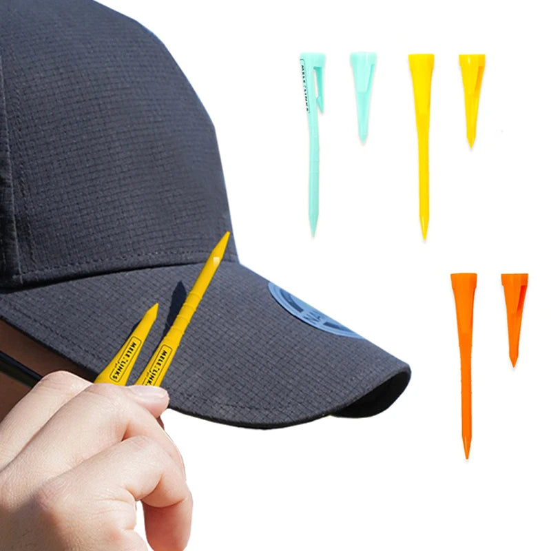 10Pcs Golf Tees Height Adjustable Compact Size Portable Clip Extra Thick Plastic Golf Tee Holder Outdoor Golfer Accessory