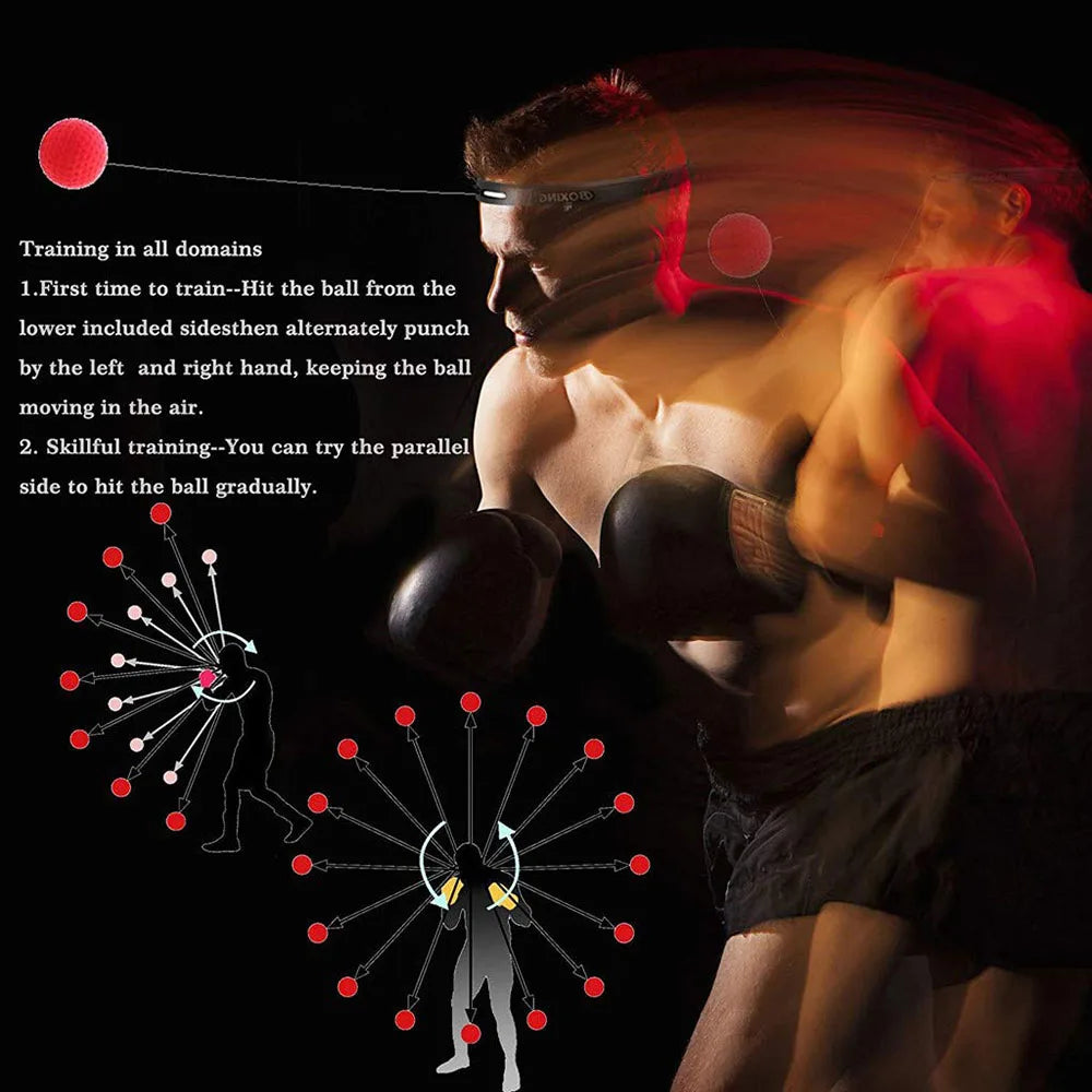 Reflex Speed Training Boxing Magic Ball with Headband for Enhanced Hand-Eye Coordination in Martial Arts Fitness