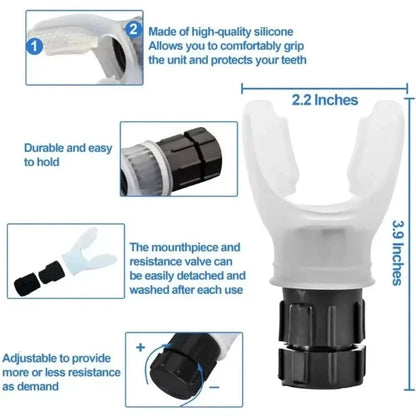 Portable Lung Fitness Exerciser with Adjustable Resistance for Endurance Training