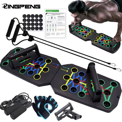 Portable Multifunctional Push-Up Board Set for Comprehensive Chest, Abdomen, Arms, and Back Training