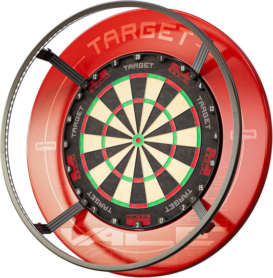 Corona Vision Dartboard Lighting System - Black Frame | White LED Surround Ring Light with Magnetic Feet | Shadow-Reducing Dartboard Illumination | Professional Darts Accessories