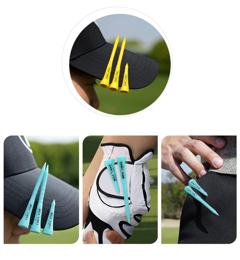 10Pcs Golf Tees Height Adjustable Compact Size Portable Clip Extra Thick Plastic Golf Tee Holder Outdoor Golfer Accessory