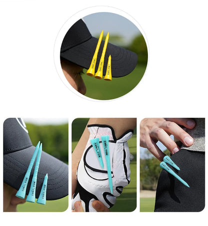 10Pcs Golf Tees Height Adjustable Compact Size Portable Clip Extra Thick Plastic Golf Tee Holder Outdoor Golfer Accessory