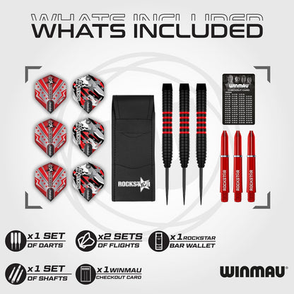 Joe Cullen Rockstar 20G Brass Darts Set with Flights, Shafts, and Checkout Card
