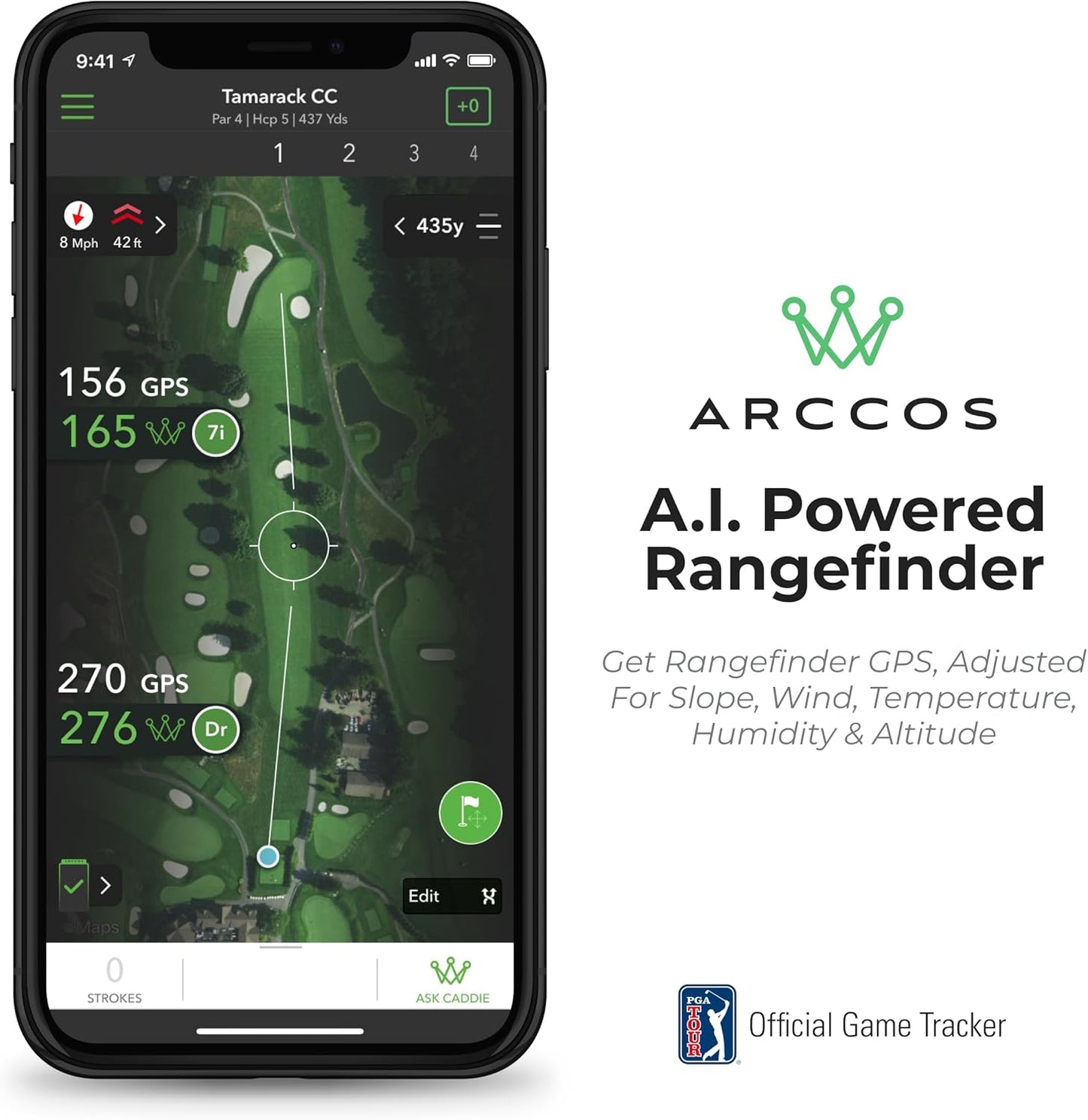Golf Smart Sensors Swing Trainer Aid - A.I. Powered GPS Rangefinder Generation 3+